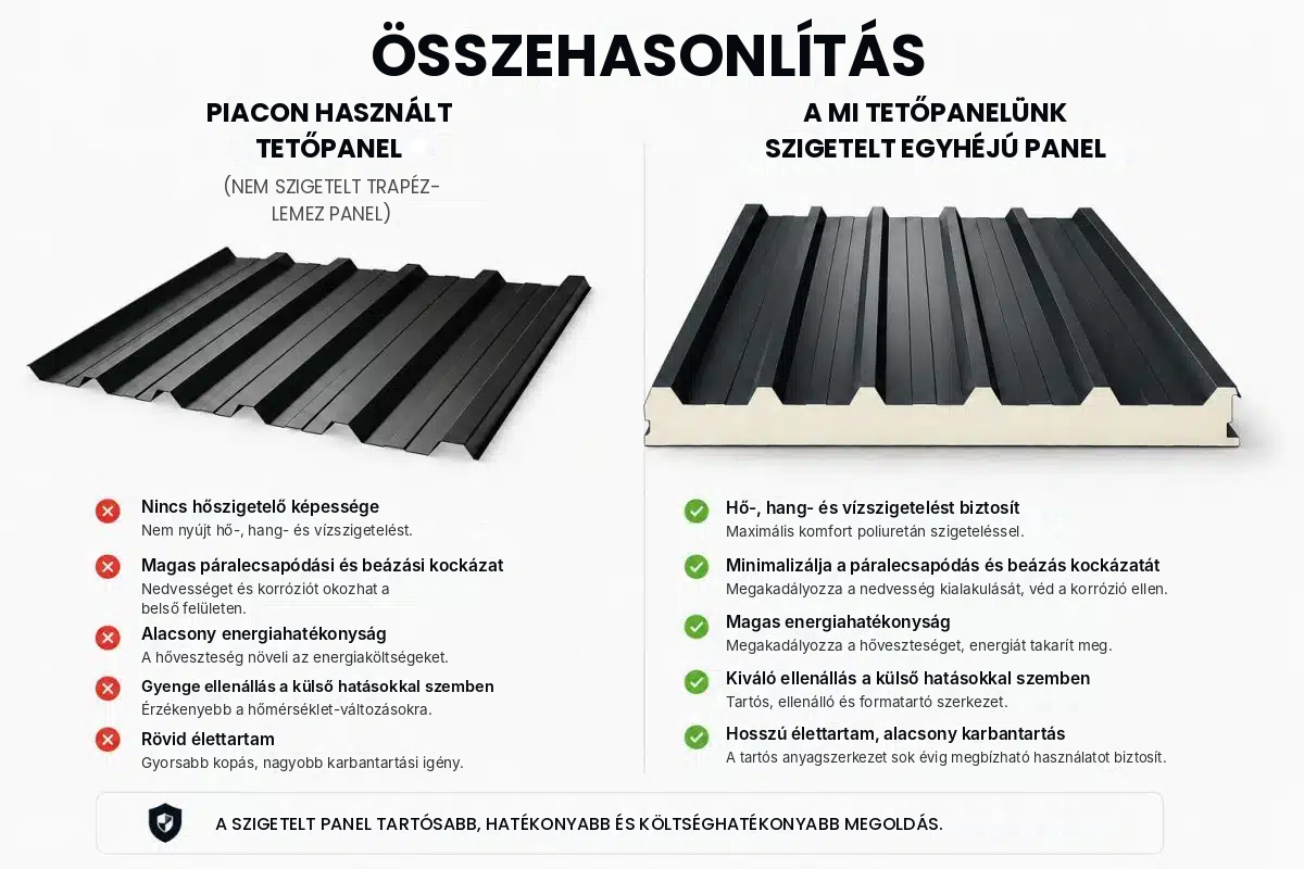 Szigetelt tetőpanel